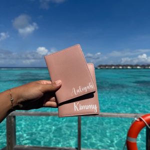 Protège passeport personnalisé rose
