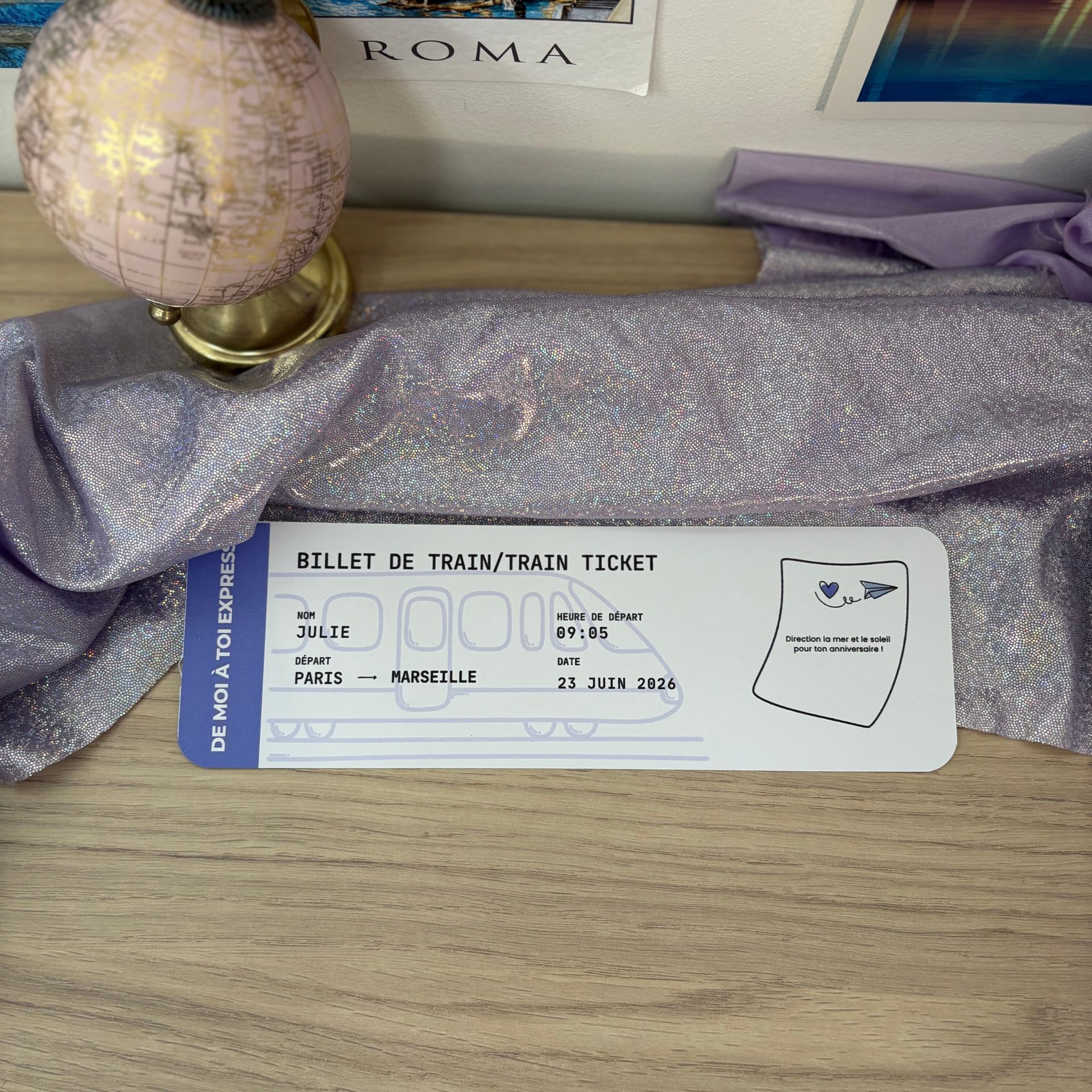 Billet de train personnalisé – Image 2